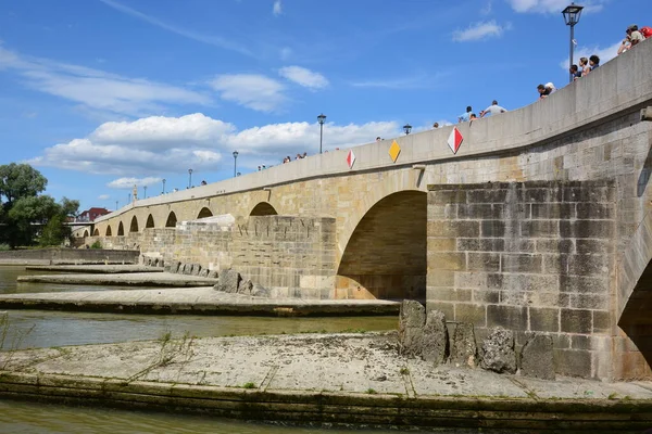 Regensburg Bavaria Duitsland 2021 Historische Stenen Brug Regensburg — Stockfoto