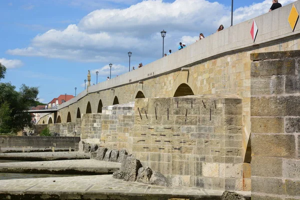 Regensburg Βαυαρία Γερμανία 2021 Historical Stone Bridge Regensburg — Φωτογραφία Αρχείου