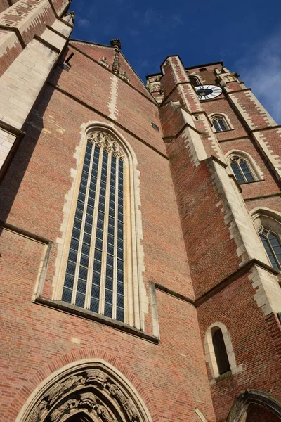 Ingolstadt Baijeri Saksa 2021 Yksityiskohta Näkymä Punatiilestä Our Lady Cathedral — kuvapankkivalokuva