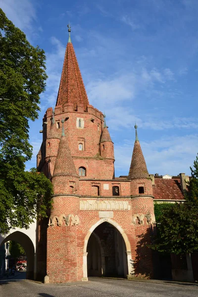 Ingolstadt Baviera Alemanha 2021 Cross Gate Kreuztor Oeste Ingolstadt Baviera — Fotografia de Stock