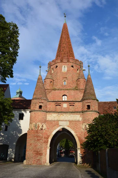 Ingolstadt Baviera Germania 2021 Porta Della Croce Kreuztor Ovest Ingolstadt — Foto Stock