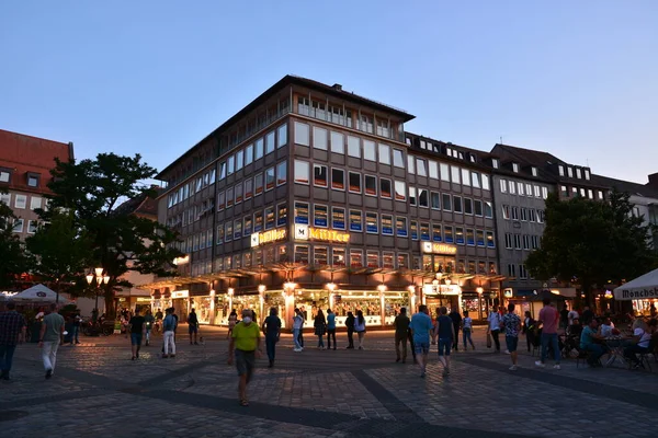 Neurenberg Duitsland 2021 Street View Met Historische Gebouwen Schemering Stad — Stockfoto