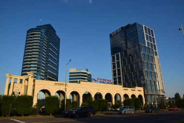Astana (Nur-Sultan), Kazakistan 'ın başkenti Astana' daki modern binalar (Nur-Sultan)