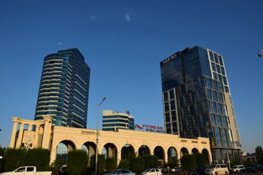Astana (Nur-Sultan), Kazakistan 'ın başkenti Astana' daki modern binalar (Nur-Sultan)