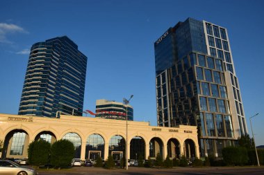 Astana (Nur-Sultan), Kazakistan 'ın başkenti Astana' daki modern binalar (Nur-Sultan)