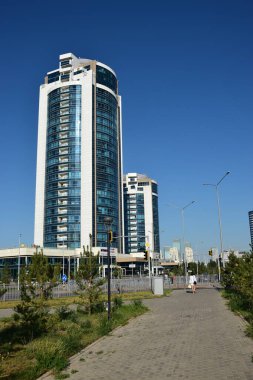 Astana (Nur-Sultan), Kazakistan 'ın başkenti Astana' daki modern binalar (Nur-Sultan)