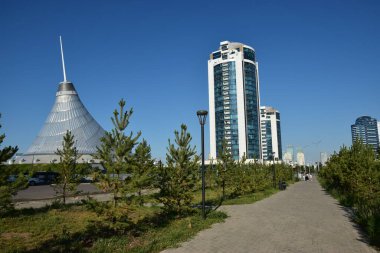 Astana (Nur-Sultan), Kazakistan 'ın başkenti Astana' daki modern binalar (Nur-Sultan)