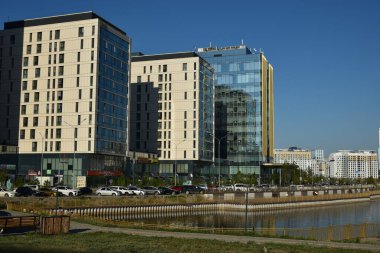 Astana (Nur-Sultan), Kazakistan 'ın başkenti Astana' daki modern binalar (Nur-Sultan)