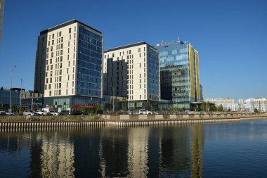 Astana (Nur-Sultan), Kazakistan 'ın başkenti Astana' daki modern binalar (Nur-Sultan)