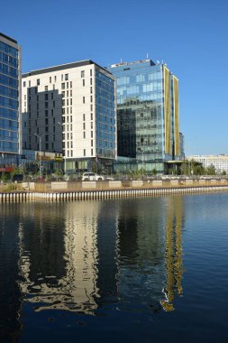 Astana (Nur-Sultan), Kazakistan 'ın başkenti Astana' daki modern binalar (Nur-Sultan)