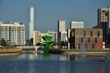 Astana (Nur-Sultan), Kazakistan 'ın başkenti Astana' daki modern binalar (Nur-Sultan)