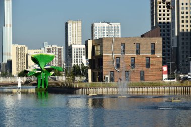 Astana (Nur-Sultan), Kazakistan 'ın başkenti Astana' daki modern binalar (Nur-Sultan)