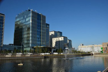 Astana (Nur-Sultan), Kazakistan 'ın başkenti Astana' daki modern binalar (Nur-Sultan)