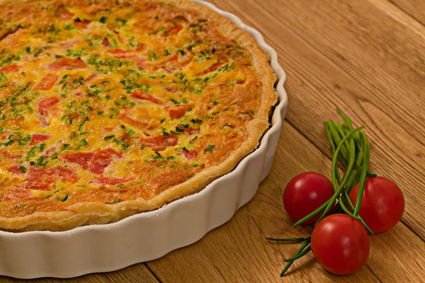 Quiche with salmon Stock Picture