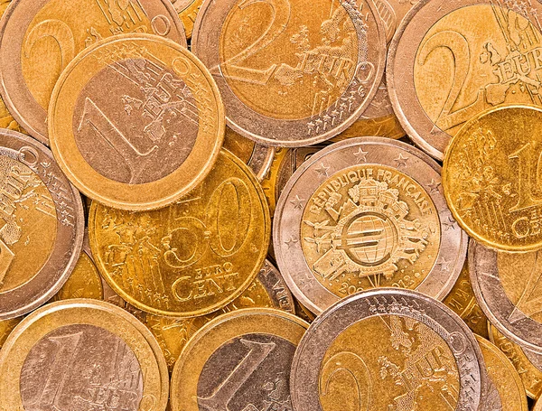 Monedas metálicas de la Unión Europea . —  Fotos de Stock