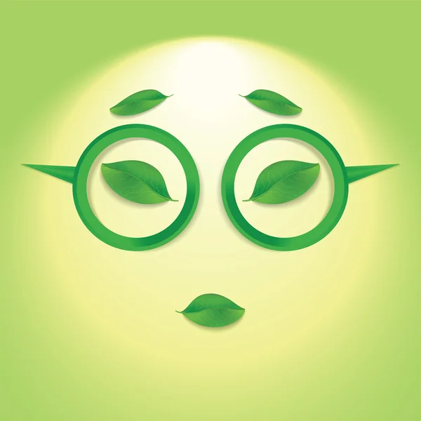 Sun face with glasses. — Stock Vector