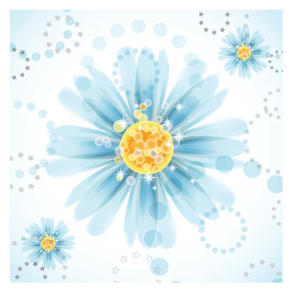 Three daisy flowers on white background. — Stock Vector