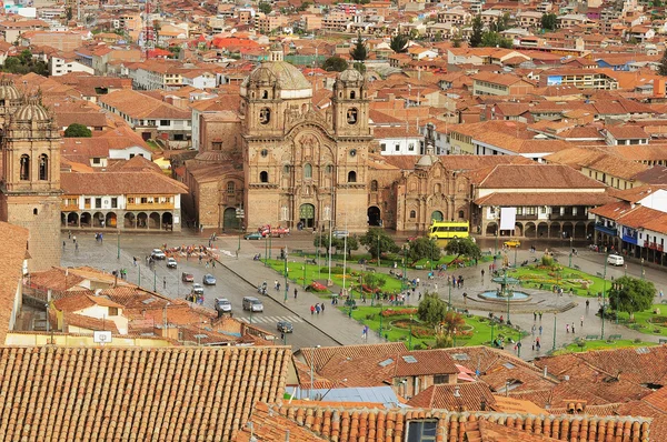 A praça central em Cuzco . — Fotografia de Stock