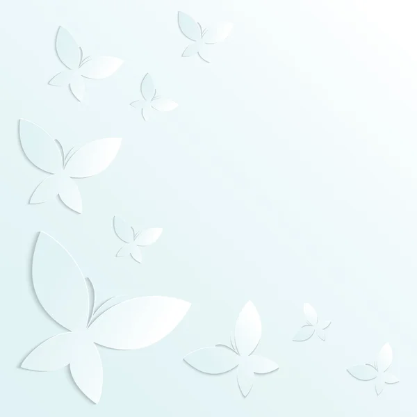 White blue butterflies on a light background. — Stock Vector