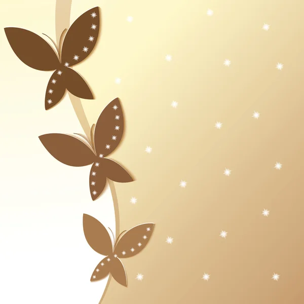 Background with brown butterflies. — Stock Vector