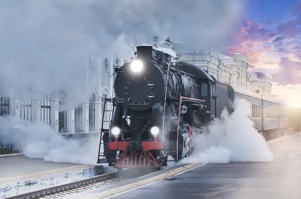 Retro steam train. — Stock Photo, Image