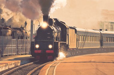 Retro buharlı tren.