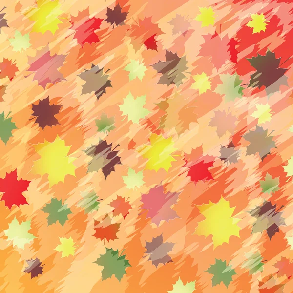 Colorful background with maple leaves. — Stock Vector
