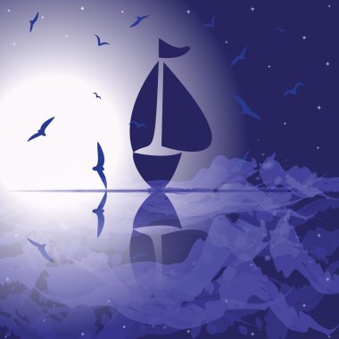 Geceleri açık deniz yat.