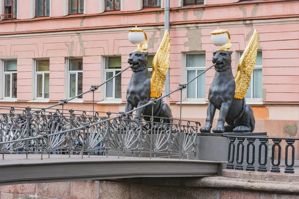 Bank Bridge Long Pedestrian Bridge Crossing Griboedov Canal Engineer Wilhelm — Stock Photo, Image