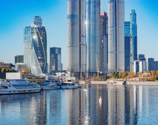 Otoño Vista Del Centro Negocios Moscú Rusia — Foto de Stock