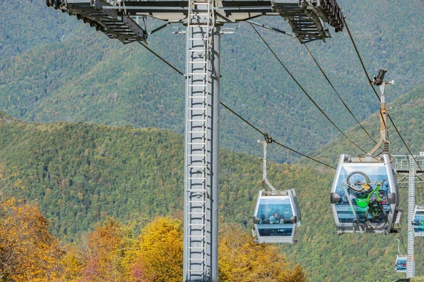 Krasnaya Polyana Russie Octobre 2019 Chemin Téléphérique Sur Station Ski — Photo