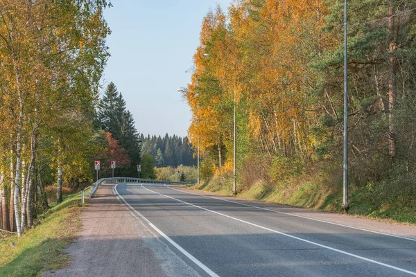 View New Highway Autumn Evening — Stock Photo, Image