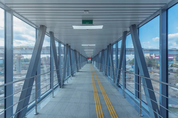 Corredor Largo Plataforma Estación Tren — Foto de Stock