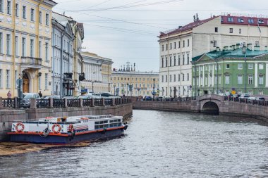Moyka nehri boyunca caddeler. Aziz Petersburg. Rusya.