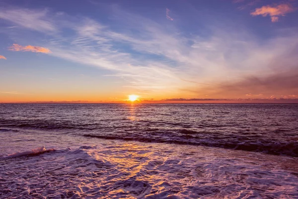 Pôr Sol Vista Mar Hora Verão — Fotografia de Stock