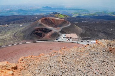 Volkan Etna 'dan görüntü. Sicilya. İtalya.