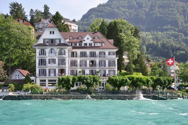Weggis Schweiz Juni 2010 Prestige Hotels Seeufer — Stockfoto