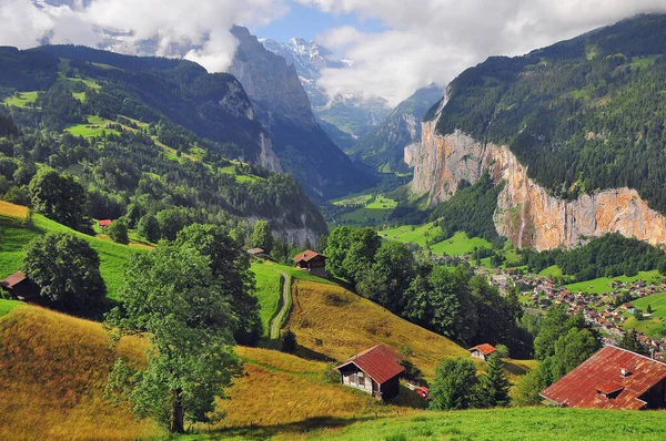 Vista Sulla Valle Wengen Alpi Svizzere — Foto Stock