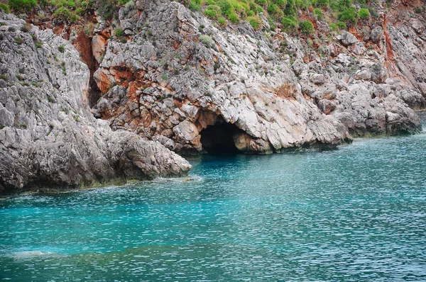 Kenarındaki Renkli Kayalıklar Doğal Rezerv Zingaro Sicilya Talya — Stok fotoğraf