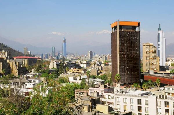 Vista Aérea Del Distrito Financiero Santiago Chile — Foto de Stock