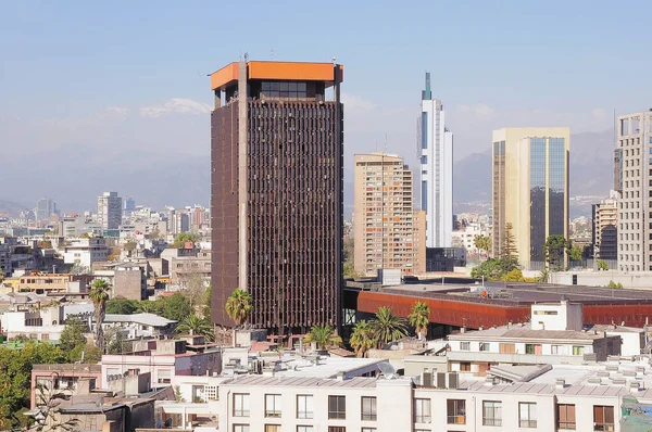 Vista Aérea Distrito Negócios Santiago Chile — Fotografia de Stock