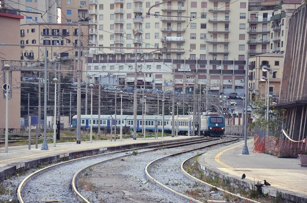 Utsikt Över Centralstationen Vid Solnedgången Det Agrigento Italien — Stockfoto