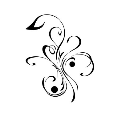 Beyaz arkaplanda siyah çizgiler halinde kıvrımları olan soyut desen