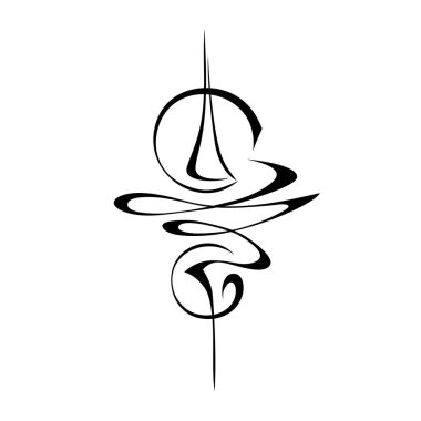 Dekoratif soyut element siyah çizgilerle beyaz arkaplanda. logo