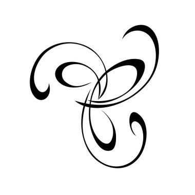 Bukleli dekoratif soyut element. Grafik dekor, logo
