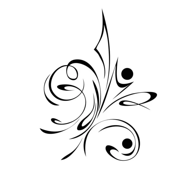 Motif Décoratif Abstrait Lignes Noires Lisses Sur Fond Blanc — Image vectorielle