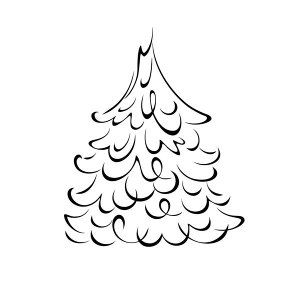 雪に覆われたクリスマスツリーの一つ グラフィック装飾 — ストックベクタ