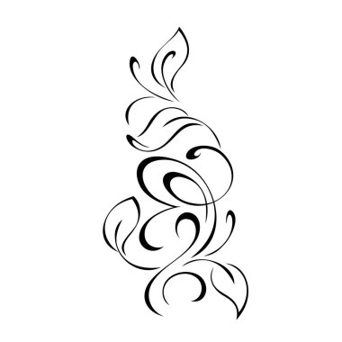 Şekillendirilmiş yaprakları ve bukleleri olan dekoratif bir element. grafik dekor