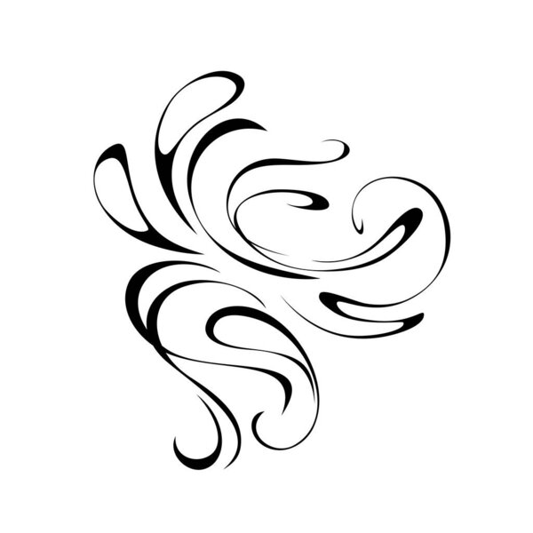 abstract decorative pattern in smooth black lines on a white background