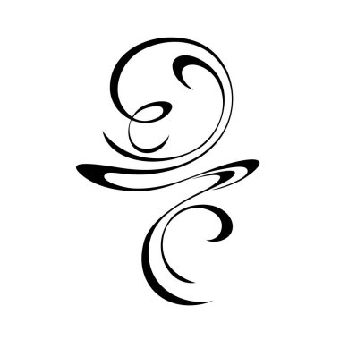 Kavisli düz çizgileri olan dekoratif soyut element. grafik dekor